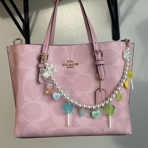 Valentine’s Day inspired Pearl Purse Charm Chain
